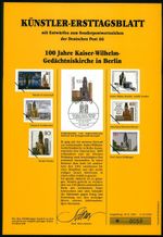 FRG ARTIST ETB 1995/31 1812 MEMORIAL CHURCH BERLIN 
