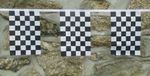 Black and White Checkered Flag Polyester Bunting - Various Lengths