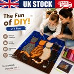Embroidery Carpet Latch Hook kit Crochet Rug Making DIY Cushion Mat Cat
