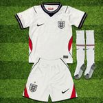 Age 12-13, Kids England Home Full Kits 2026 World Cup, Children Size #28