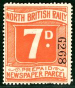 GB Scotland NORTH BRITISH RAILWAY Newspaper Parcel Stamp 7d NBR Mint MNG SBW15