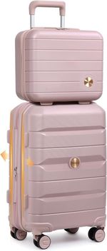 Sea Choice Luggage Set 2 Piece Suitcase Set Hard Shell Expandable Luggage Pink