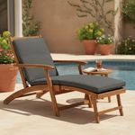 Rattan Sun Lounger Folding Recliner Brown Outdoor Patio Garden Beach Chair
