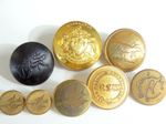 MIXED ANTIQUE / VINTAGE OUNDLE SCHOOL, RSW, CA, DHARAMPUR LIVERY UNIFORM BUTTONS