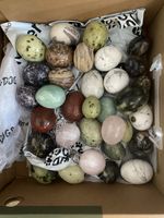 Mixed Job Lot Of Egg Gem Stones Including Rose Quartz And jade