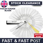 Feeler Gauge 32 Blade Dual Marked Metric Imperial Feeler Gage Brass Blade