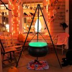 Halloween Decorations Large Witch Cauldron with Tripod Green Lights Yard Decor