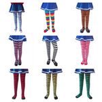 Ladies Striped Tights Fancy Dress Costume Stripe Halloween Christmas Elf Wally