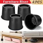 4Pcs Round Heavy Duty Anti Slip Furniture Raiser Furniture Extra Raisers Stand