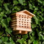 Garden Gear Wooden Bee Hive Hotel Solitary Bee House Insect Garden Habitat Home