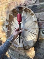 Handmade Shamanic Buffalo Hide Drum - Unique Oval Shape - Deep Resonant Sound