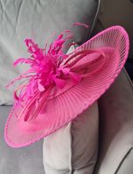 ladies wedding occasion/wedding fascinator used, cerise pink used once