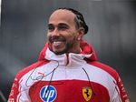 Lewis Hamilton Hand Signed Ferrari Pre Race Shot 16x12" Photo + Verified COA
