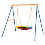 Uimoso Swing Sets for Backyard 40in Saucer Swing Seat A-Frame Metal Stand 440lbs