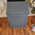 Monster Shop Anti Theft Parcel Drop Box Grey Metal Locking Free Standing