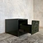 Vintage Industrial Green Metal Filing Cabinet Single Drawer Bedside Cabinet