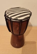 WOODEN DJEMBE DRUM 10" ORNAMENTAL USED