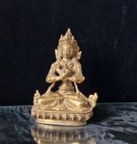 Antique Heavy Cast Bronze Vajrasattva Bodhisattva Seated Buddhist Tibetan  15cm