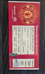 Manchester United v Eric Cantona Euro XI 1997-1998 Testimonial Ticket 24/02/1998