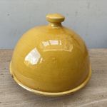 Vintage Earthen Ware Yellow Glazed Butter Dish