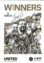 Signed Newcastle v Brentford Programme Carabao Cup Winners Cover Bruno Howe Burn