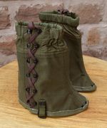 *NEW* VINTAGE ITALIAN ARMY LACE UP CANVAS GAITERS