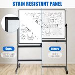 Double Sided Magnetic Adjustable Whiteboard Mobile Revolving Board with Magnets