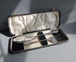 Silver Plated Fish Servers in Fitted Case Israel Sigmund Greenberg c.1905