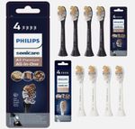 4Pcs Philips HX9094 Sonicare A3 Premium All-in-One Replacement Brush White/Black