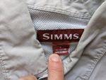Simms Fly Fishing 3XDRY® 100% Cotton Vented Beige Shirt Mens L fit XL 24" P2P 