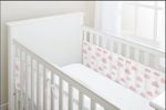 BreathableBaby, Classic 3mm Breathable Mesh Fits Solid End Cots, Pink Clouds