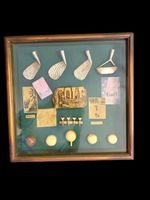 Vintage Golf History Shadow Box - Bobby Jones & Babe Zaharias - 15" x 15"