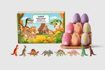 DINOSAUR BATH BOMBS GIFT SET HANDMADE FIZZY SCENTED VEGAN SURPRISE TOY 8 PIECE