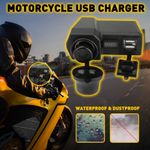 Motorcycle Handlebar Mount 2-USB Multifunctional Phone Charger Quick Charging UK