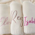 PERSONALISED NAME BABY BLANKET EMBROIDERED SOFT COTTON SHOWER CHRISMAS GIFT NEW