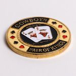 'Pocket Kings' Gold Metal Poker Card Guard w/ Plastic Case