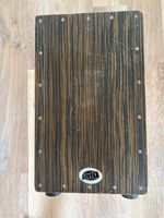 WHD cajon with removable microphone attachment.  Used.  Case damaged.