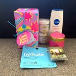 Mixed Brands Bath & Body Gift Set: NIVEA Shower Gel, PS Sheet Mask, Wax