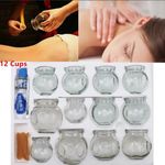 Professional 12pcs Glass Cupping Therapy Set Fire Glass Cupping Set Acupuncture