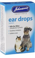 Johnsons Veterinary Products Pet Ear Drops For Dogs and Cats, Clear, 15 ml NEW..