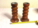 Pair of Oak Candlesticks Church Candlesticks Wooden - Cathedral Oak