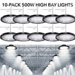 10x UFO LED High Bay Light 500W Workshop Factory Light Industrial Warehouse Lamp