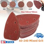 40x Mixed Mouse Sanding Sheets For Black and Decker Palm Sander Pads Sandpaper
