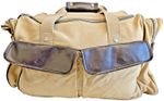 Vintage Calvin Klein Carry Bag Travel Holdall Sand Canvas with Brown Leather