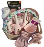 Baby girl pink hamper baby shower luxury gift basket mum to be boxed gift set 