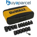 DeWalt DT7506 17 Piece Impact Rated Socket Set 1/2" Drive Black Finish 6 - 27mm