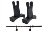 Handcrafted Wooden Ebonised Sword stand pods rack  holder any size Samurai Sword