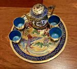 Chinese Cloisonné Mini-Tea Set-Phoenix on gold-pre-owned Excellent Condition