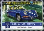 1966 PORSCHE 912 Coupe Classic Sports Car Stamp (2015 Maldives)