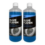 Toilet Cleaner 2 x 1 Litre Blue Flush, Blue Fluid, Caravan One Chem Professional